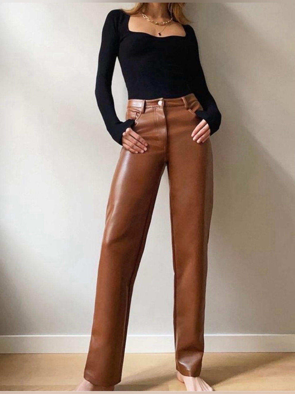 Aritzia Wilfred Melina Vegan Leather Pants Sz 6